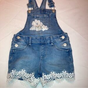 Wonder Nation size 5T denim overalls with lace